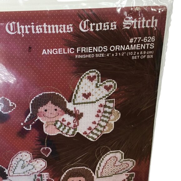 Janlynn Cross Stitch Kit Angelic Friends Ornaments 77-626 Angels Plastic Canvas - Picture 2 of 6
